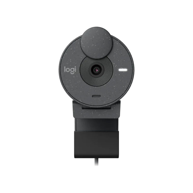 Webcam Full HD Logitech Brio 300 - Màn che ống kính, Micrô giảm tiếng ồn, USB-C, tự động chỉnh ánh sáng - Hàng chính hãn