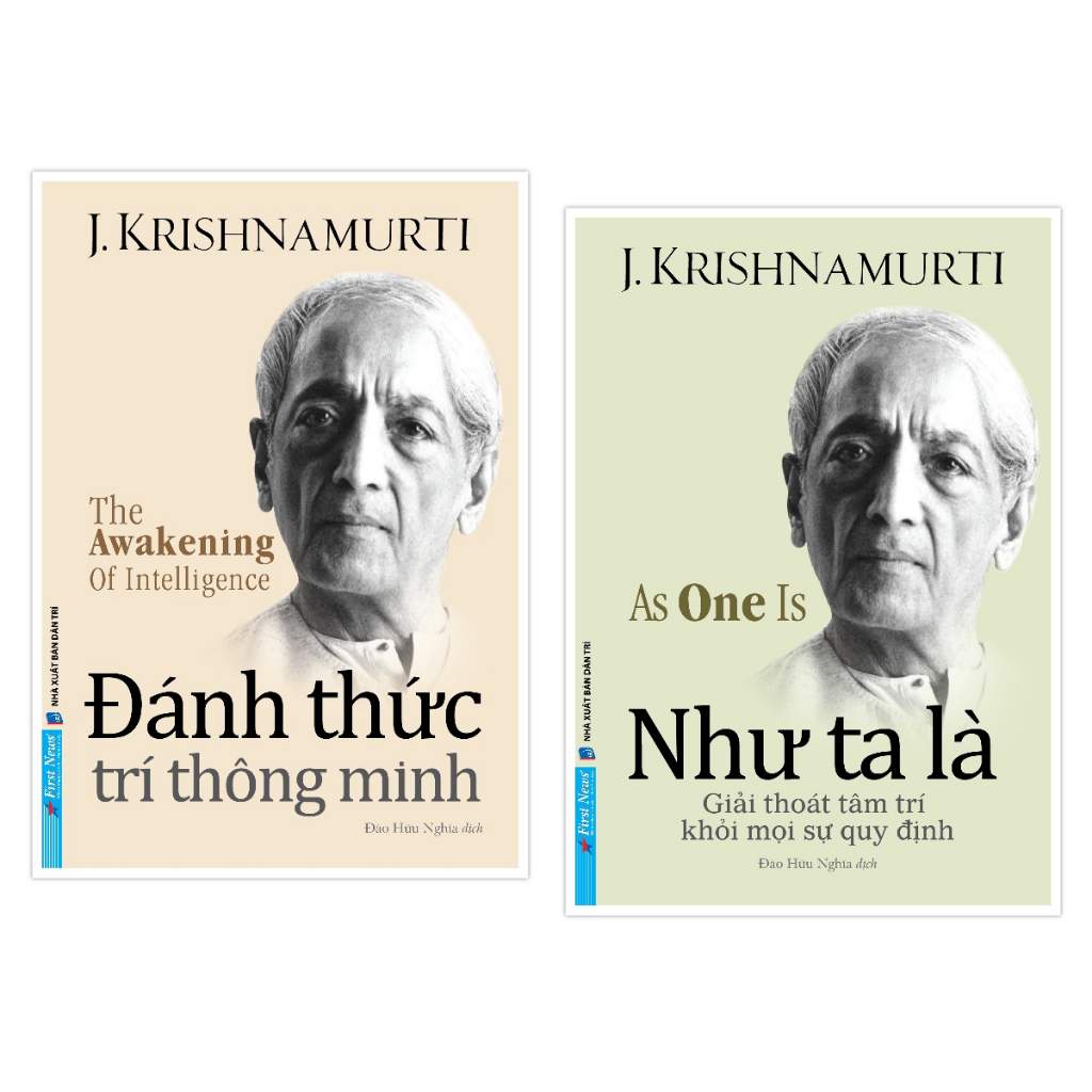 Sách - Combo J. Krishnamurti Đánh Thức Trí Thông Minh + Như Ta Là - First News