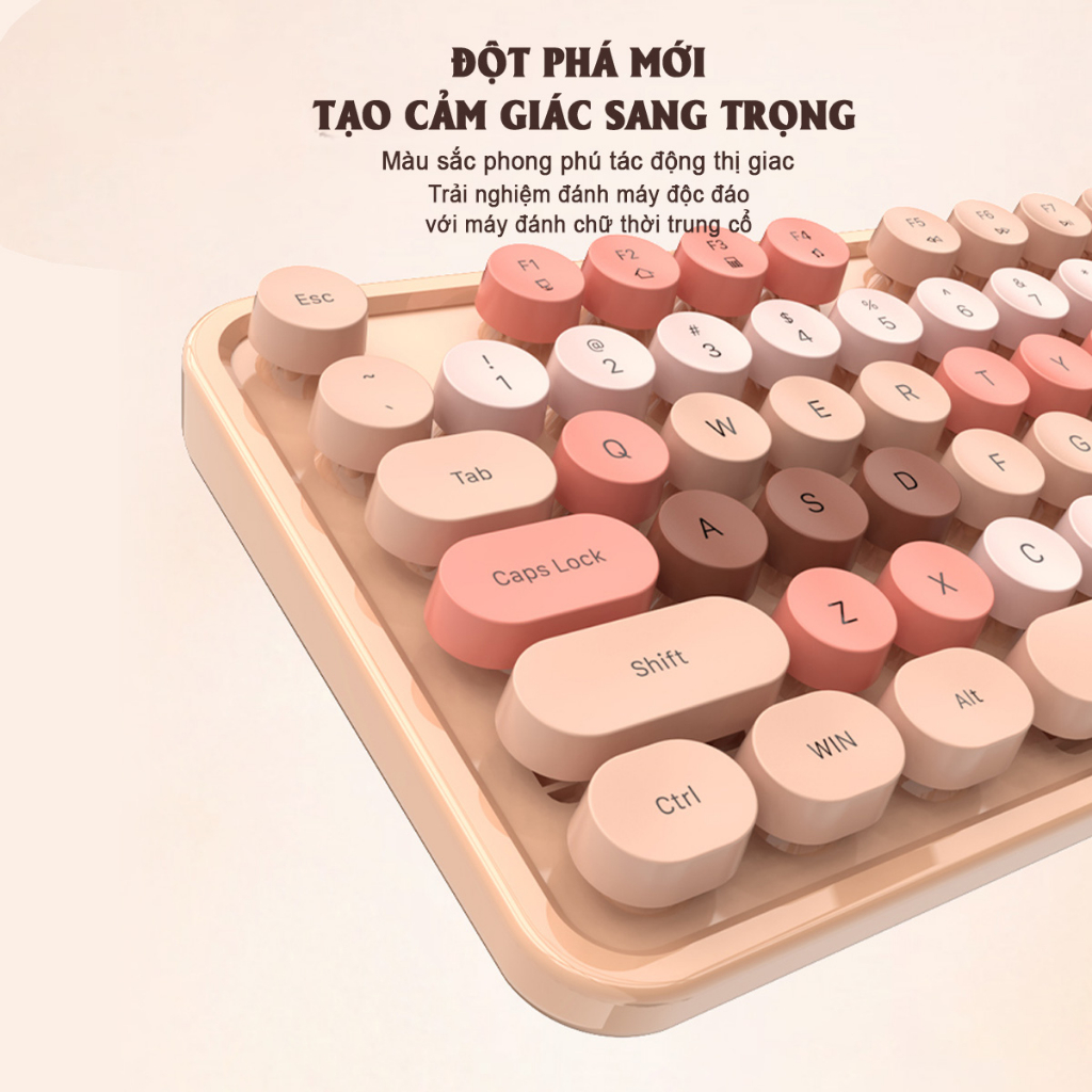 Bộ Bàn Phím Cơ Và Chuột Không Dây Mofii Sweet Plus, bàn phím mofii sử dụng redswitch, giảm ồn, cho công việc văn phòng