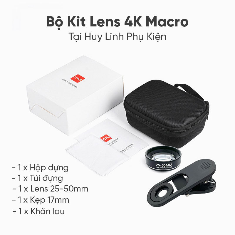 Bộ Lens ống kính macro FullHD 4K 25-50mm cho điện thoại JOVO JV PLM2550