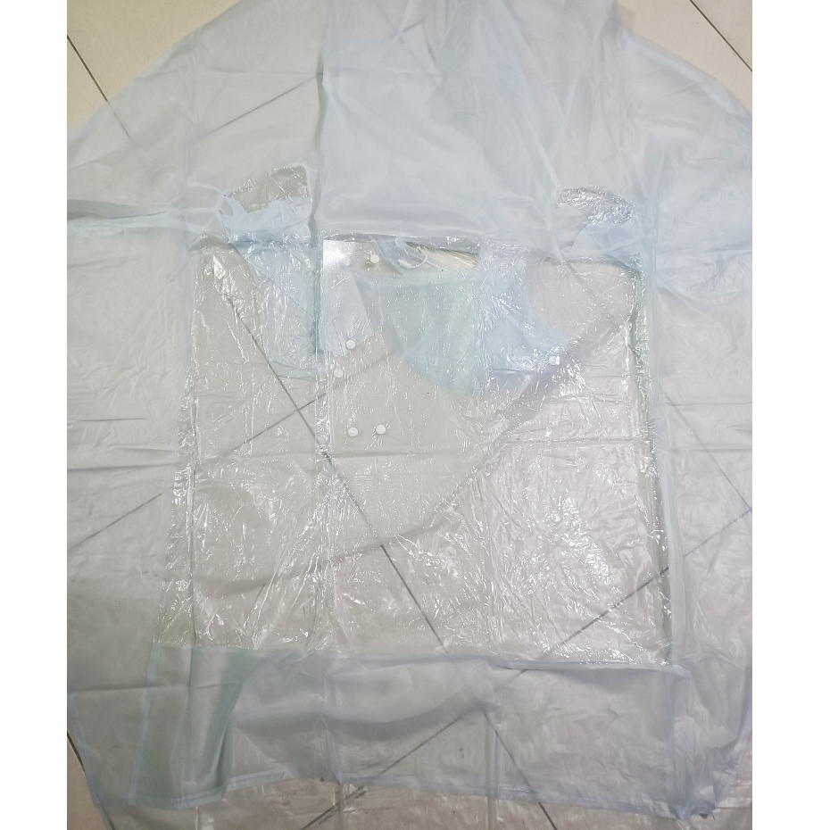 Áo mưa trong suốt 1, áo mưa 2 đầu dày dặn bền có kính che mặt , bao chụp gương size 1m65 TRENDS HOUSE