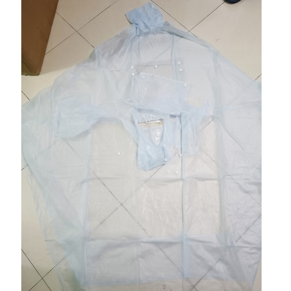 Áo mưa trong suốt 1, áo mưa 2 đầu dày dặn bền có kính che mặt , bao chụp gương size 1m65 TRENDS HOUSE