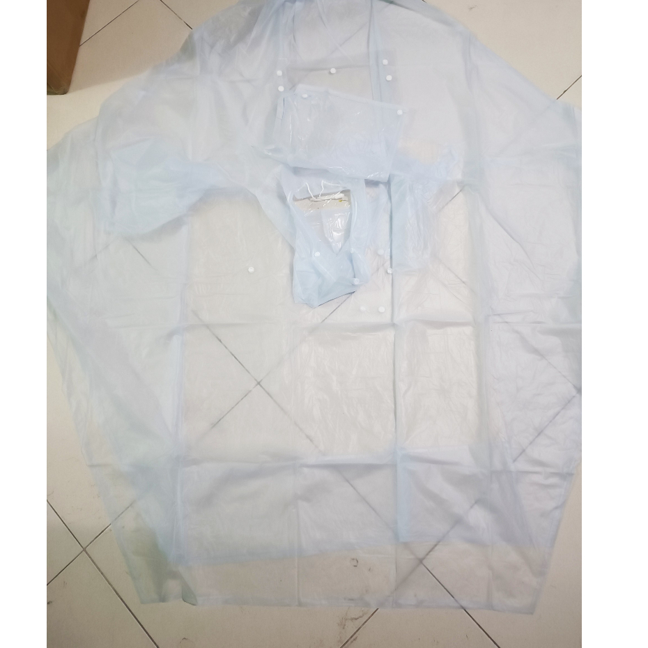 Áo mưa trong suốt 1, áo mưa 2 đầu dày dặn bền có kính che mặt , bao chụp gương size 1m65 TRENDS HOUSE