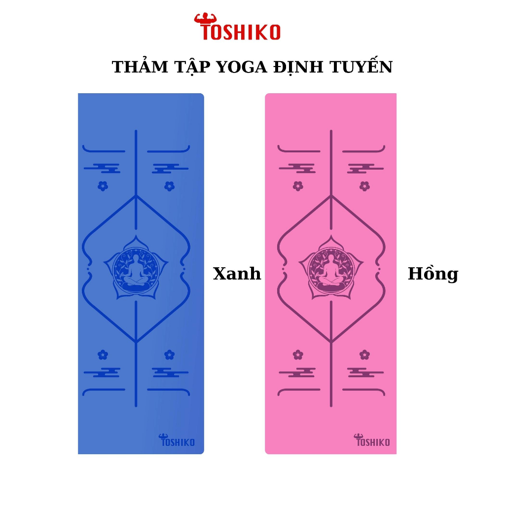 Thảm tập Yoga định tuyến Toshiko cao cấp dày 8mm chống trơn trượt