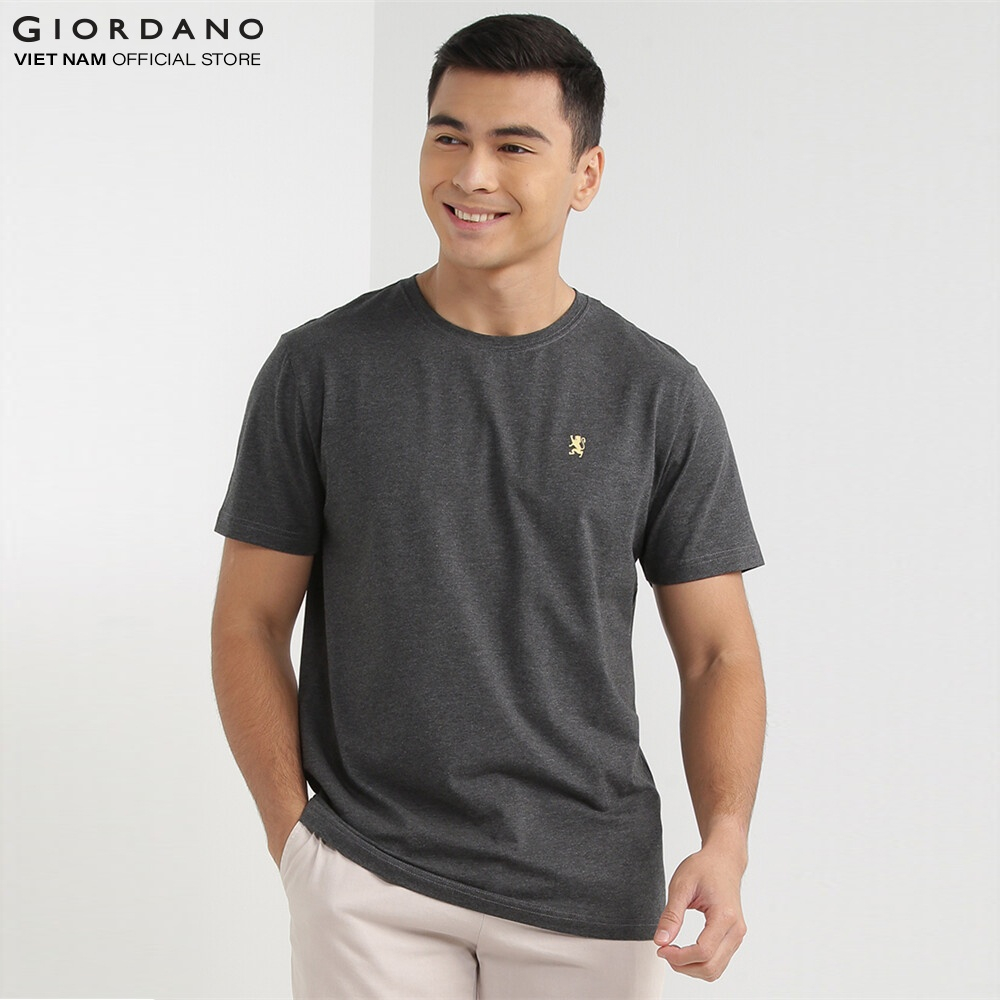 Áo Thun Ngắn Tay Nam In Logo Sư Tử Giordano 01022379