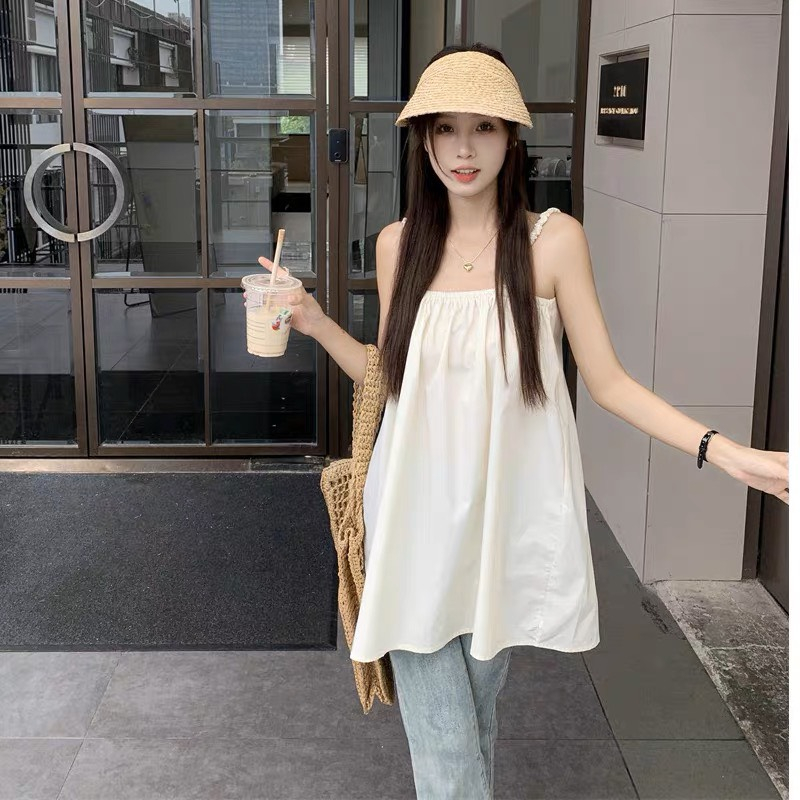 Áo 2 dây xoắn Babydoll nữ dáng váy, 5 màu trơn Basic