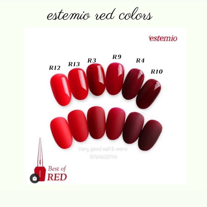 Estemio - Sơn gel Hàn Quốc màu đỏ R9-R10 (14ml)