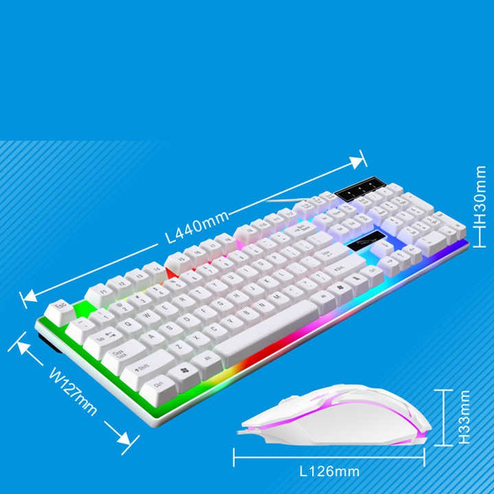 COMBO bàn phím + chuột G21B Gaming Giả Cơ - Led 7 Màu New hai màu đen trắng