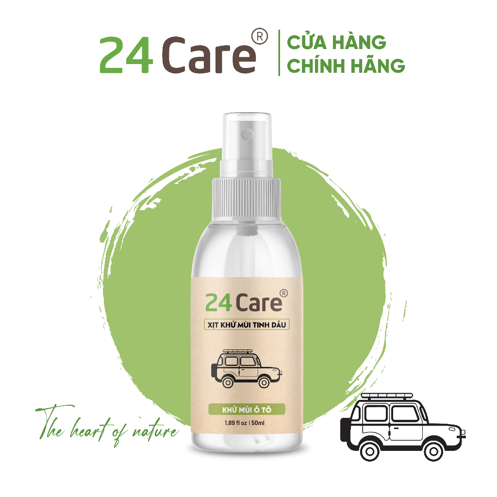 Xịt khử mùi Ô tô Tinh dầu 24care