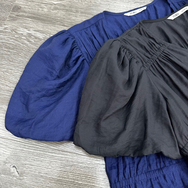 HIPU.VNXK - ÁO MIXXO CỔ TIM TAY PHỒNG PHỐI NÚT.