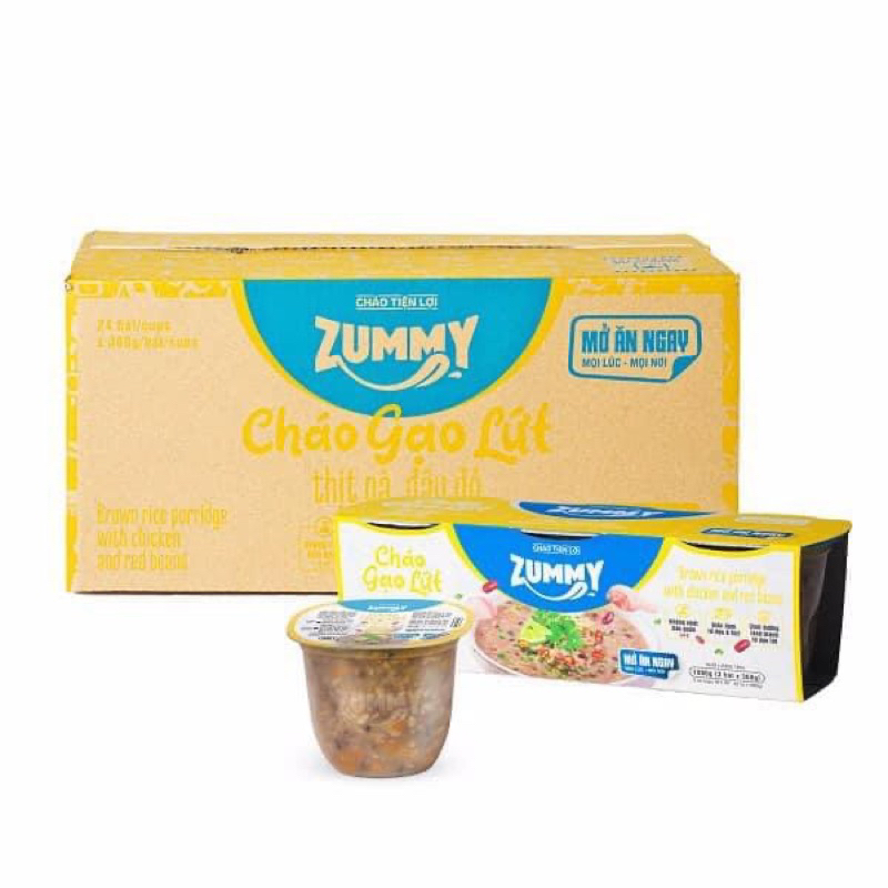 Lốc 3 bát cháo tiện lợi Zummy cho người ăn chay và ăn mặn