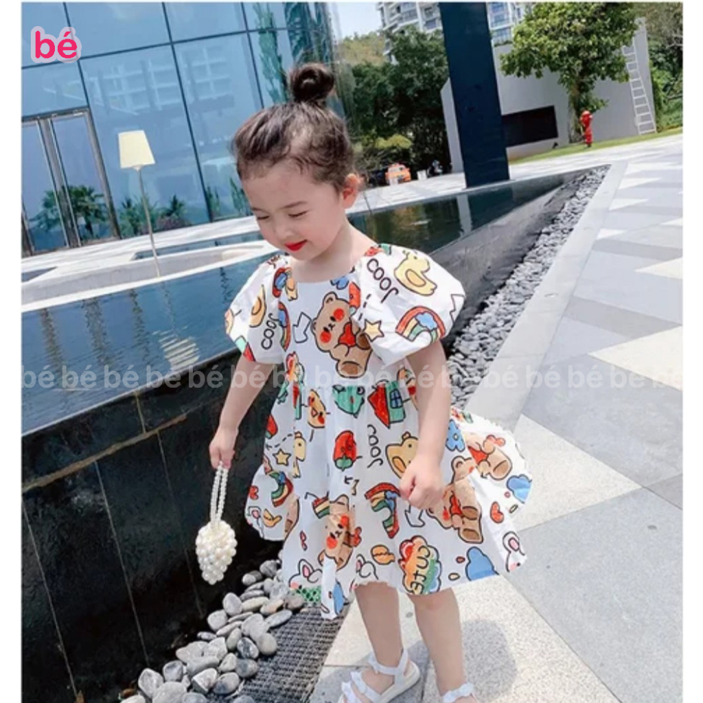 Váy xinh cho bé gái họa tiết dễ thương cực xinh.