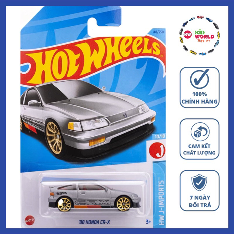 Xe mô hình Hot Wheels basic '88 Honda CR-X HKJ17.