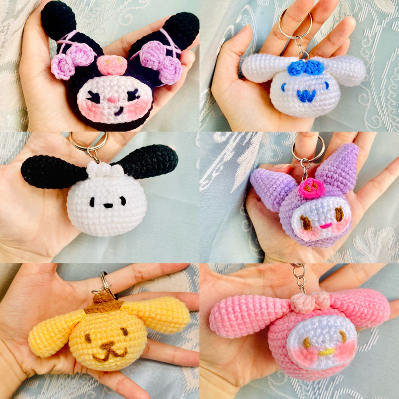 Móc khoá kuromi cinnamoroll bằng len