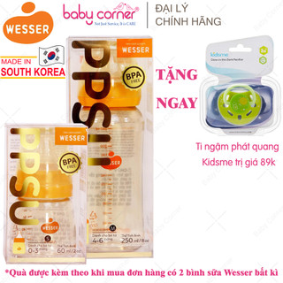 Bình Sữa Cổ Hẹp/ Cổ Rộng Wesser PPSU 60ml/ 140ml/ 180ml/ 250ml/ 260ml Cho Bé