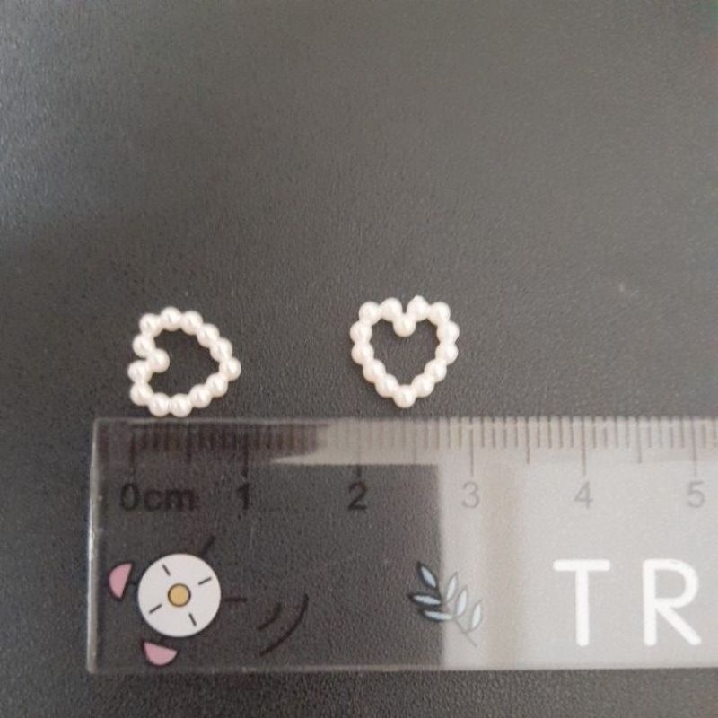 10-12 charm ngọc trai nhựa hình trái tinh, mặt trăng, ngôi sao, hình tròn, hoa decor top, ốp lưng