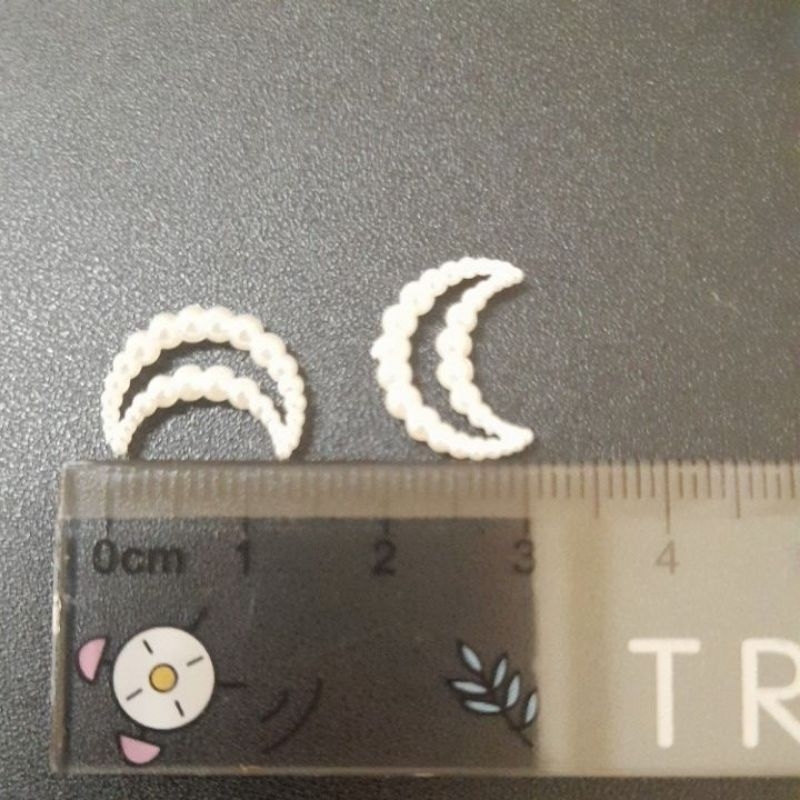 10-12 charm ngọc trai nhựa hình trái tinh, mặt trăng, ngôi sao, hình tròn, hoa decor top, ốp lưng