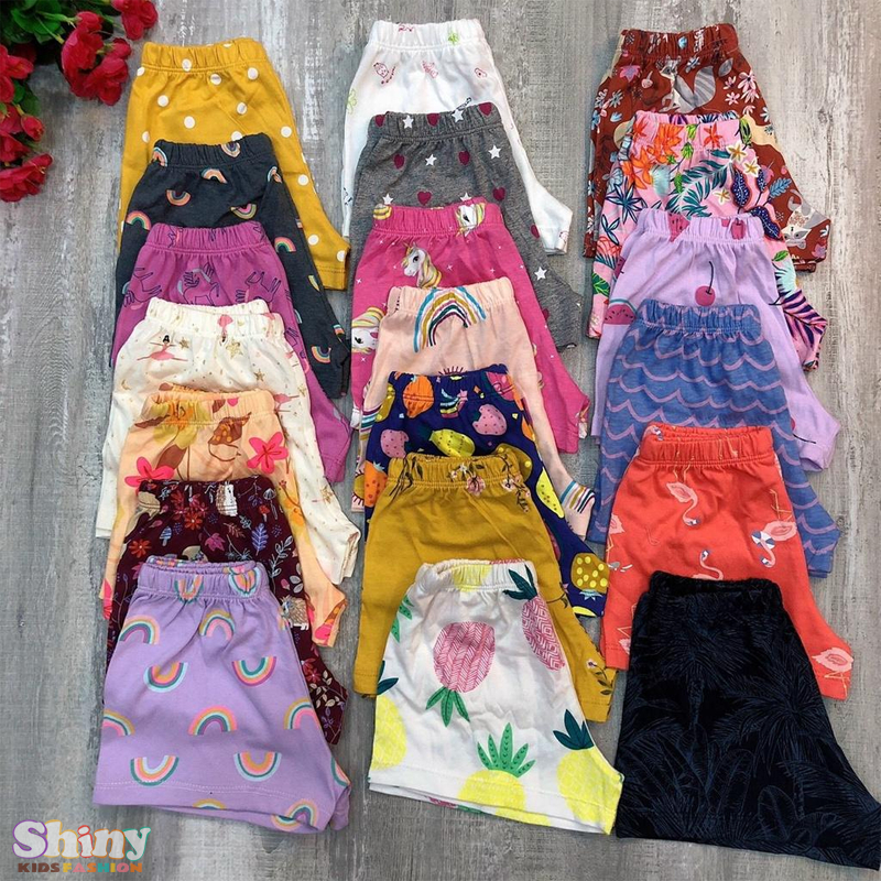 Quần đùi chục cho bé gái thun cotton 100% co dãn thấm hút mồ hôi họa tiết cho bé gái từ 10-50kg