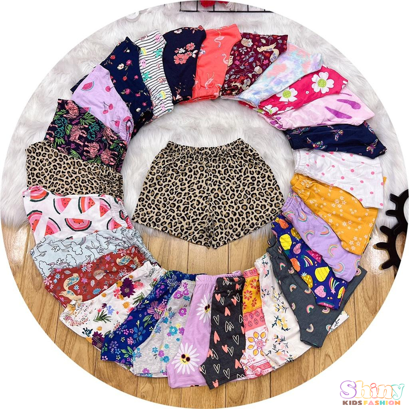 Quần đùi chục cho bé gái thun cotton 100% co dãn thấm hút mồ hôi họa tiết cho bé gái từ 10-50kg