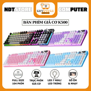 Bàn Phím Giả Cơ YINDIAO K500 Đa Dạng Màu Sắc Kèm Theo Đèn LED 7 Màu Xuyên Phím Dành Cho Game Thủ