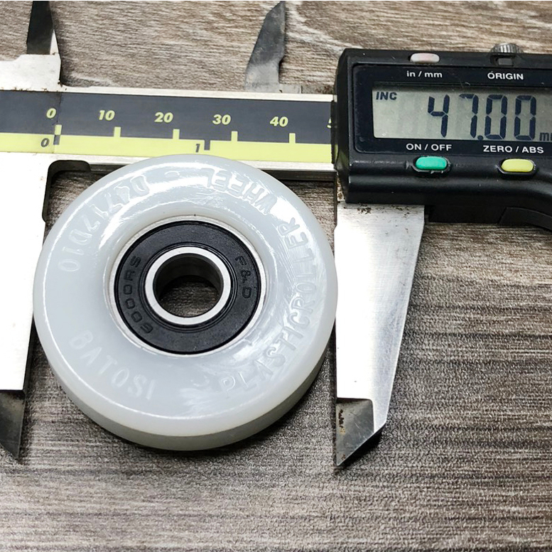 Bánh xe nhựa, Bánh xe cửa lùa, Bánh xe kệ lùa gạch lá ngang phi 47mm