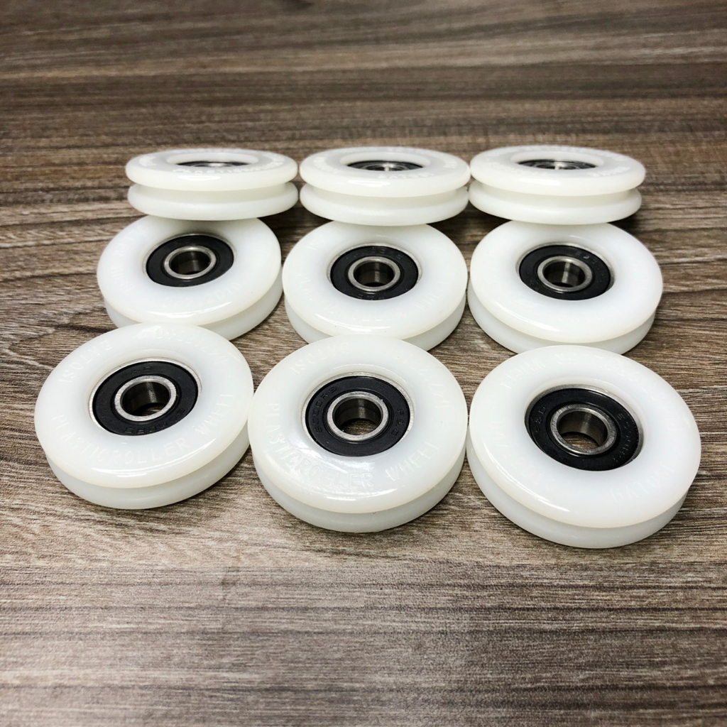 Bánh xe nhựa, Bánh xe cửa lùa, Bánh xe kệ lùa gạch lá ngang phi 47mm