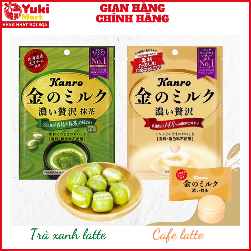 Kẹo trà xanh sữa Matcha Latte, Cafe Latte Kango 70g