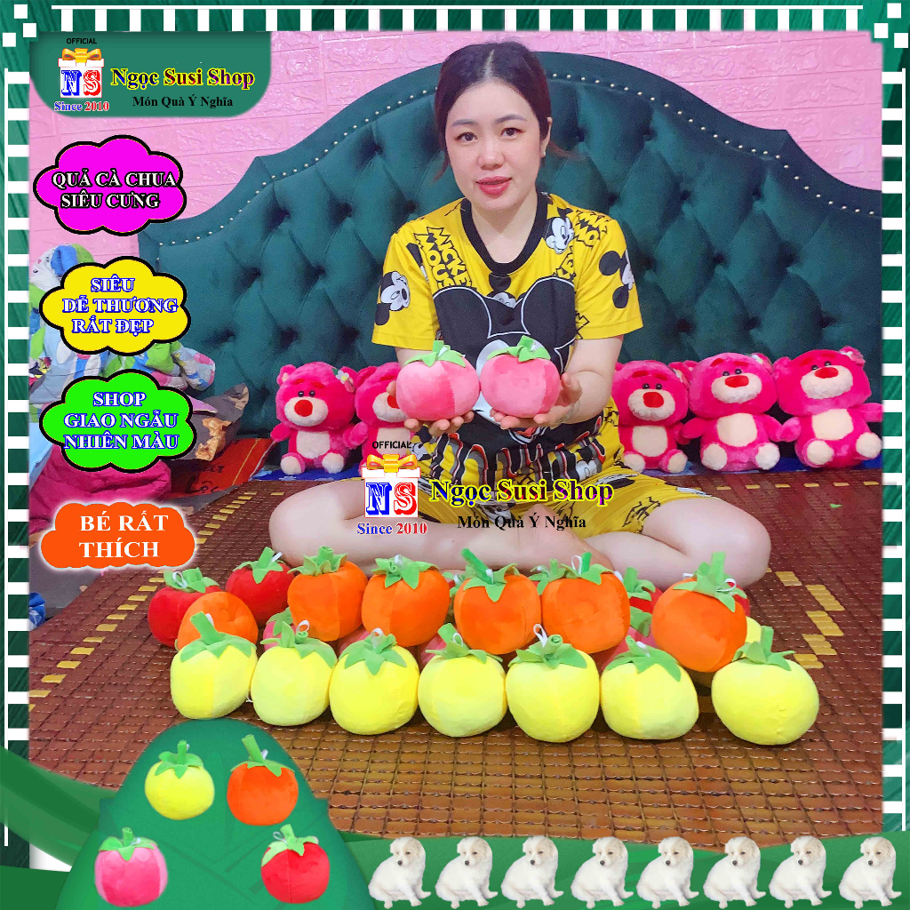 GẤU BÔNG HÌNH QUẢ CÀ CHUA NHỎ 8CM NHIỀU MÀU SIÊU MỊN RẤT DỄ THƯƠNG GIAO NHANH - NGẪU NHIÊN MÀU