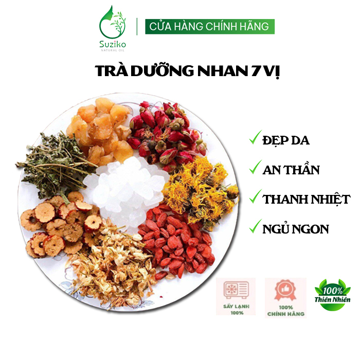 Trà dưỡng nhan 7 vị đẹp da, thanh nhiệt, an thần, ngủ ngon Suziko TDN01