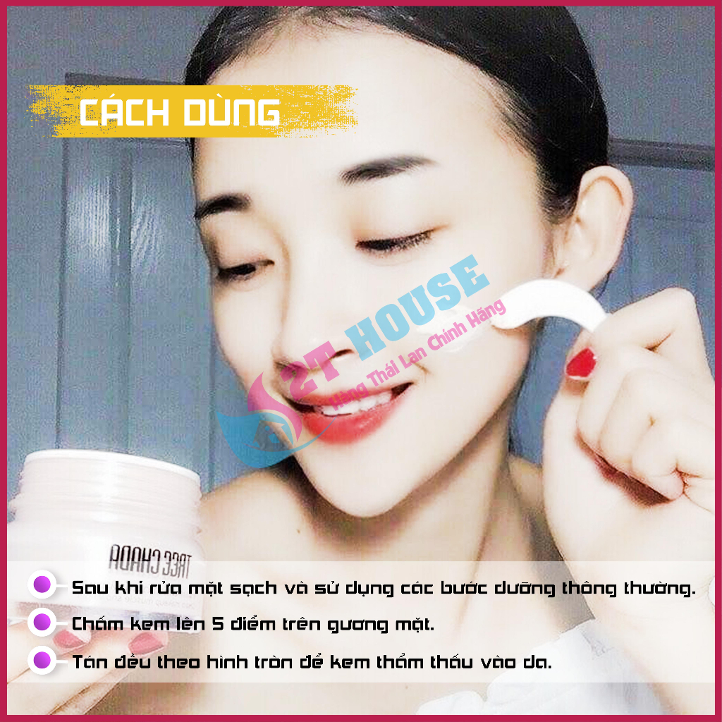 Kem trang điểm cho nàng lười/kem nền makeup dưỡng da căng mịn/sáng hồng thần thánh Tree Chada Thái Lan hủ 50g 2T House