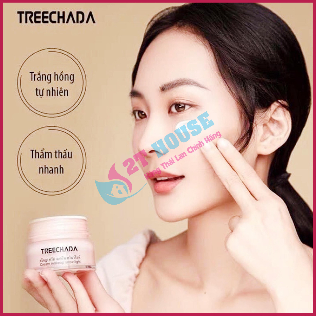 Kem trang điểm cho nàng lười/kem nền makeup dưỡng da căng mịn/sáng hồng thần thánh Tree Chada Thái Lan hủ 50g 2T House