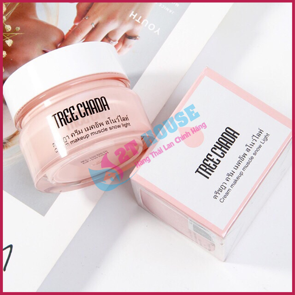 Kem trang điểm cho nàng lười/kem nền makeup dưỡng da căng mịn/sáng hồng thần thánh Tree Chada Thái Lan hủ 50g 2T House