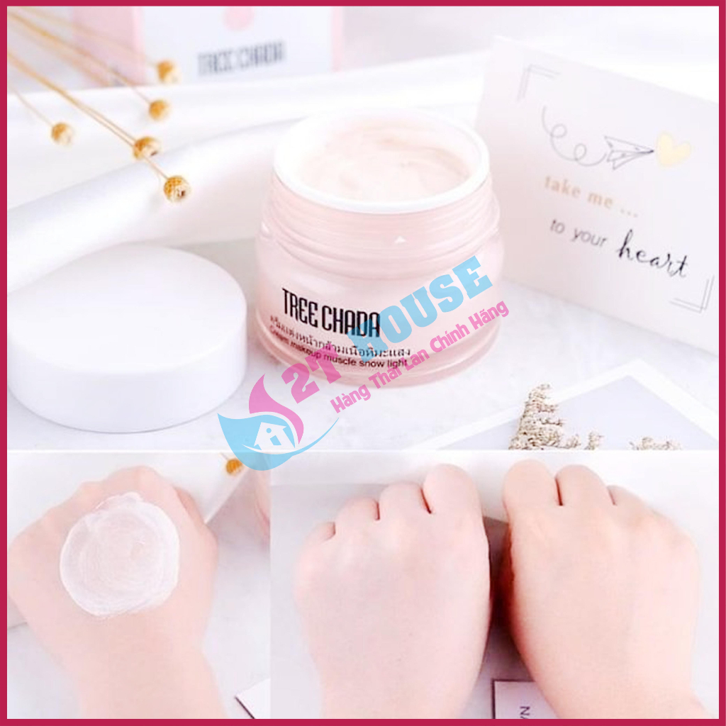 Kem trang điểm cho nàng lười/kem nền makeup dưỡng da căng mịn/sáng hồng thần thánh Tree Chada Thái Lan hủ 50g 2T House