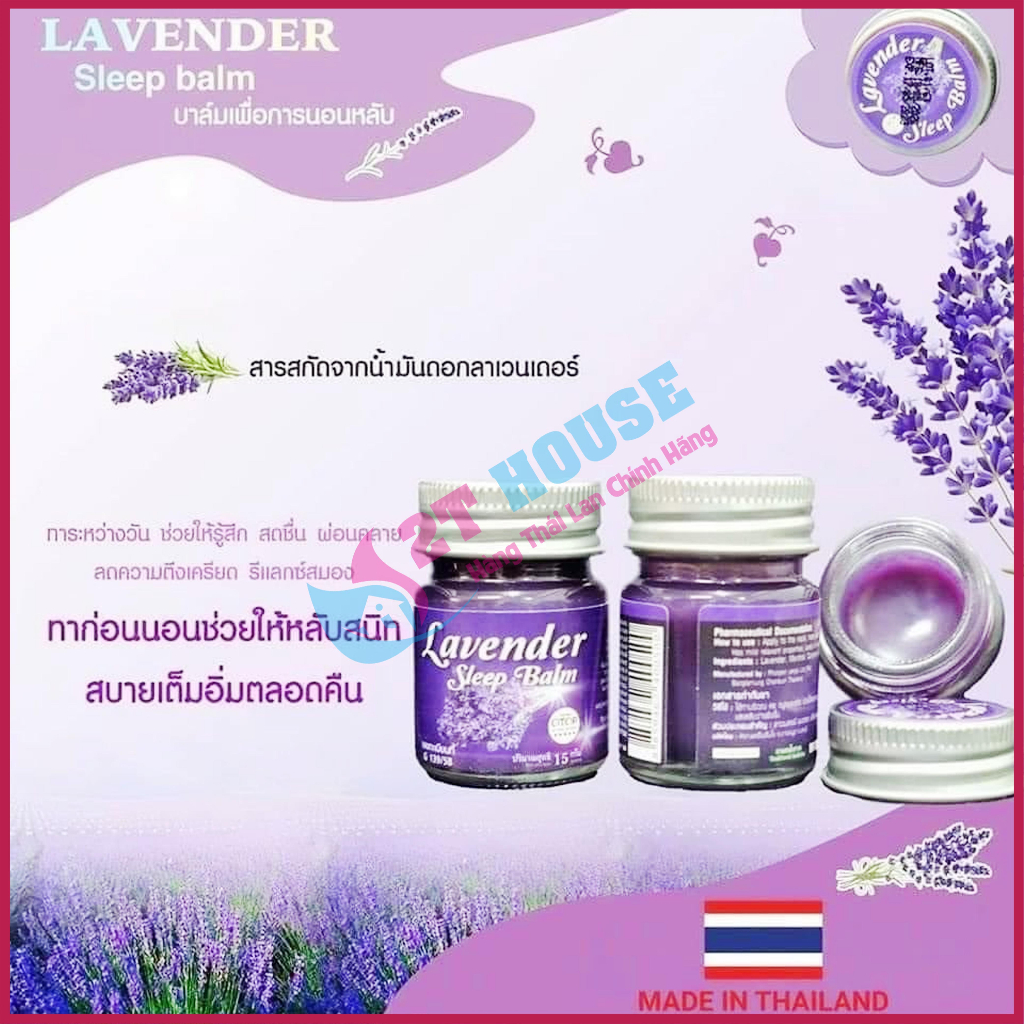 Dầu cù là giúp ngủ ngon/dầu massage hỗ trợ giấc ngủ hương Lavender Sleep Balm Thái Lan hủ 15g 2T House Shop