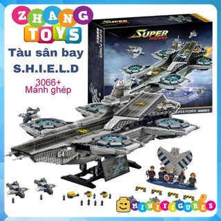 Đồ chơi Xếp hình Tàu sân bay Battleship 3066 hình S.H.E.L.L biệt đội Avengers minifigures Jisi 7100 07043