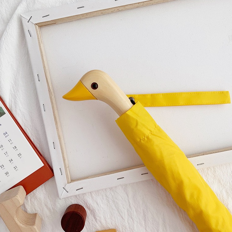 Ô Dù Che Nắng Mưa Vịt Vàng Gấp Gọn Dễ Thương