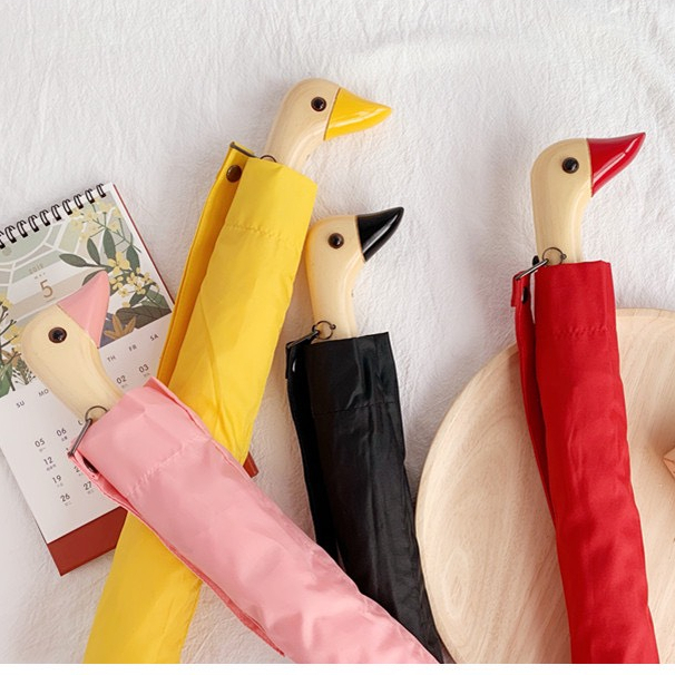 Ô Dù Che Nắng Mưa Vịt Vàng Gấp Gọn Dễ Thương