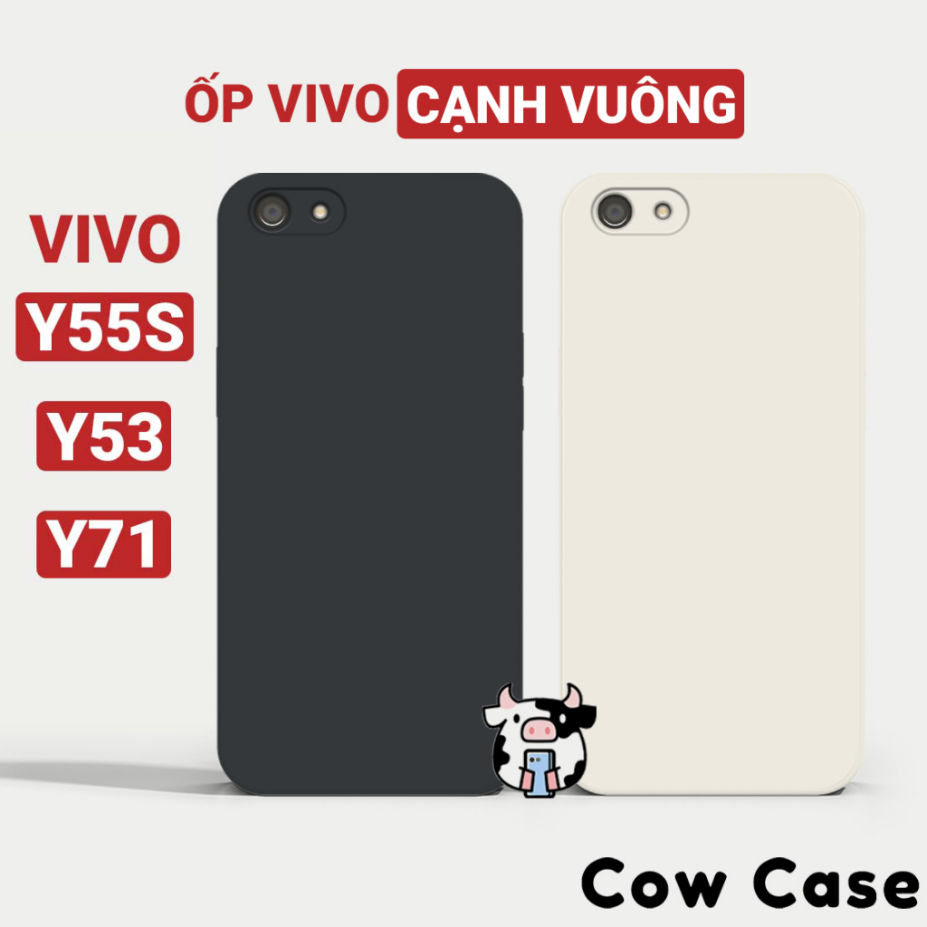 Ốp lưng Vivo Y71 / Y55s / Y53 viền vuông Cowcase | Vỏ điện thoại cặp đôi Vi vo bảo vệ camera toàn diện TRON