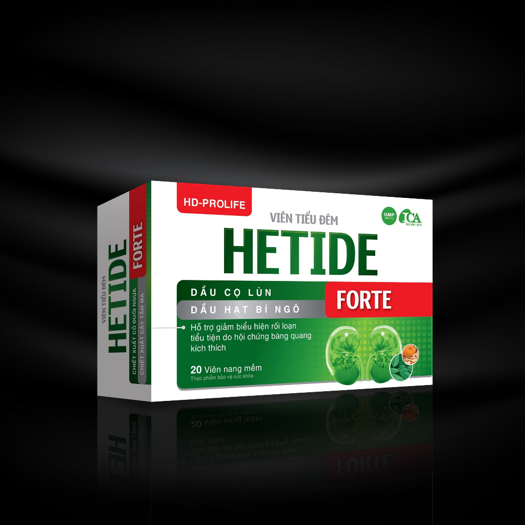 Viên tiểu đêm HETIDE FORTE  - Giảm hội chứng bàng quang kích thích, dùng cho người tiểu đêm, tiểu nhiều lần.