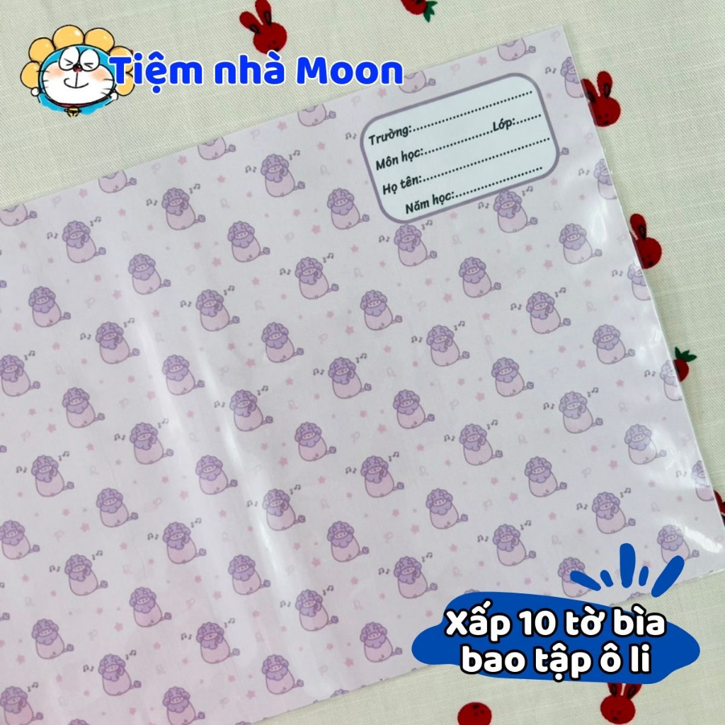 MẪU 6 - BAO TẬP KHỔ NHỎ 16cm*21cm -   BÌA BAO TẬP HÌNH CARO TRỨNG ỐP LA - BÌA BAO TẬP CUTE
