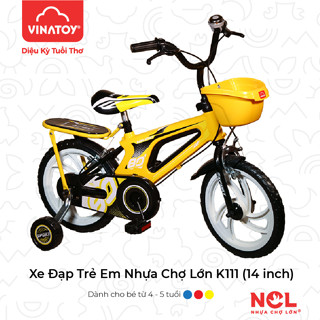Xe Đạp Trẻ Em Nhựa Chợ Lớn 14 inch K111 Cho Bé Từ 3 Tuổi Dáng Thể Thao Khung & Bánh Xe Chắc Chắn