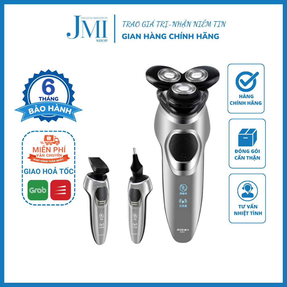 Máy cạo râu đa năng cao cấp 3 trong 1 SID RS381 cạo cực êm Pin sạc - JMI Shop - JMI group