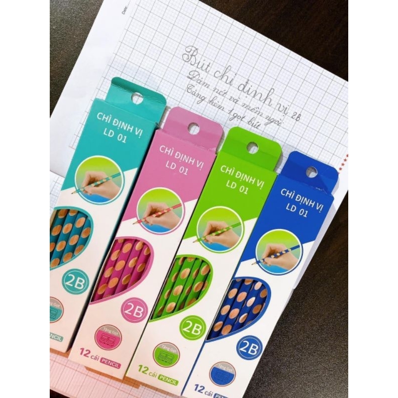 Hộp 12 bút chì định vị 2B⚡ GIÁ SỐC ⚡ Combo 12 cây chì gỗ cao cấp, thiết kế cứng cáp