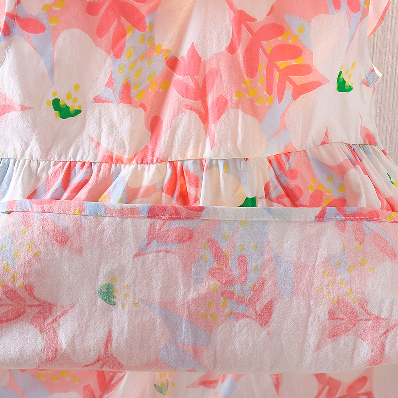 Đầm dài tay cô gái trẻ em mùa hè 2023 mới váy hoa xù xì điệu đà trẻ em cho bé trai và bé gái hàn quốc mùa hè tặng túi.