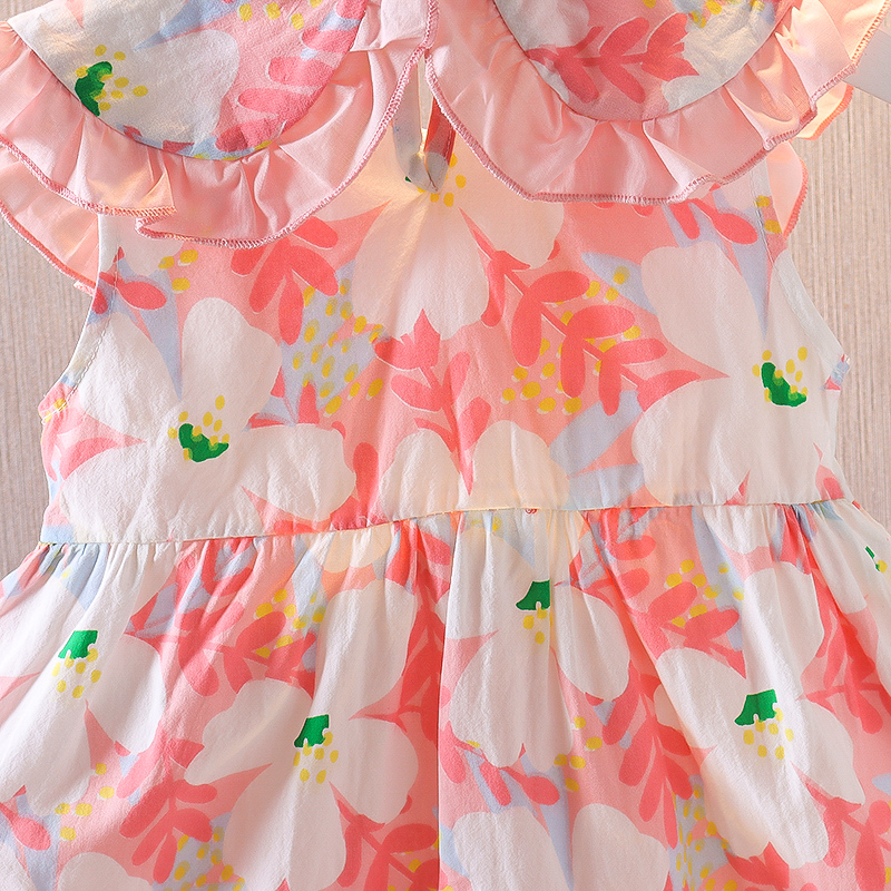 Đầm dài tay cô gái trẻ em mùa hè 2023 mới váy hoa xù xì điệu đà trẻ em cho bé trai và bé gái hàn quốc mùa hè tặng túi.
