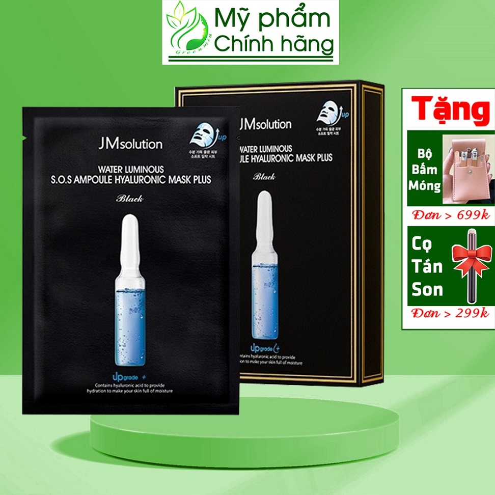 Mặt Nạ Cấp Nước Jmsolution Water Luminous S.O.S Ampoule Hyaluronic Mask Black 30ml