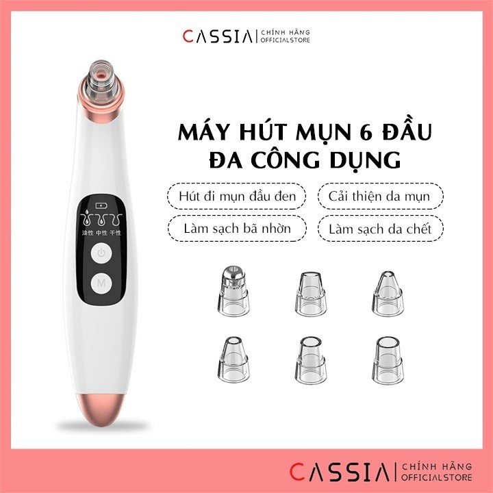 Máy hút mụn 6 đầu làm sạch lỗ chân lông, dụng cụ hút mụn đầu đen mụn cám sợi bã nhờn