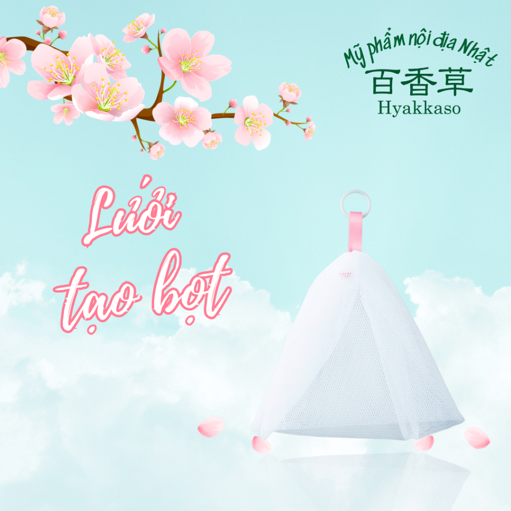 Lưới tạo bọt chuyên dụng cho rửa mặt và tắm - Japanese Foaming Net for face washing