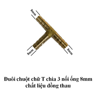 Đuôi chuột chữ T chia 3 dùng cho ống nước 8mm