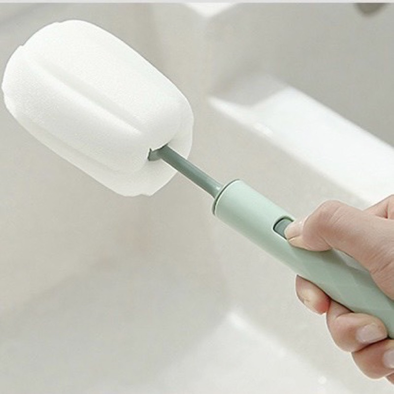 Cọ rửa bình sữa, ly chén đa năng cán dài ,đầu cọ mút xốp